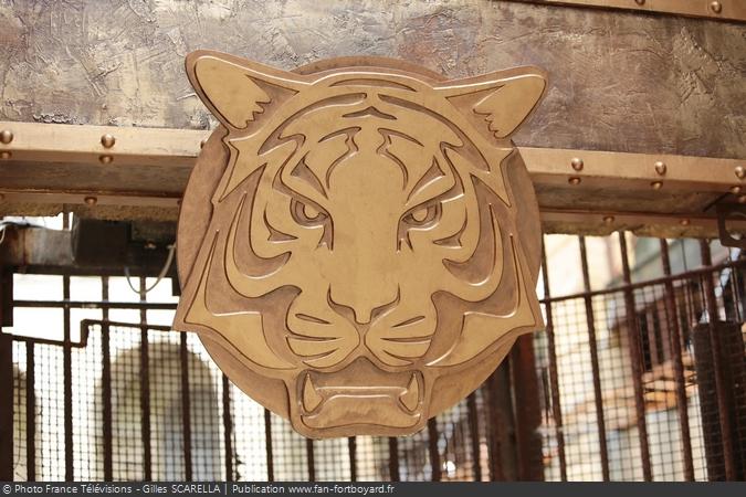 Fort Boyard 2014 - Détail de la tête de tigre au-dessus de la porte de la Salle du Trésor