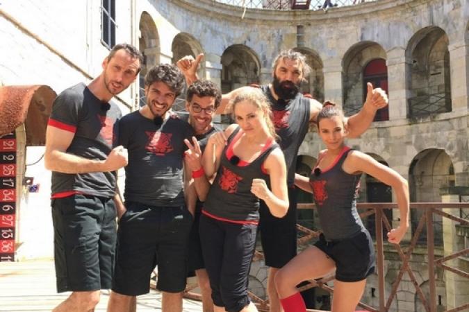 Fort Boyard 2014 : Sébastien CHABAL, Marine LORPHELIN, Thomas ISLE, Joy ESTHER, Vérino, Arnaud COSSON (19/07/2014)