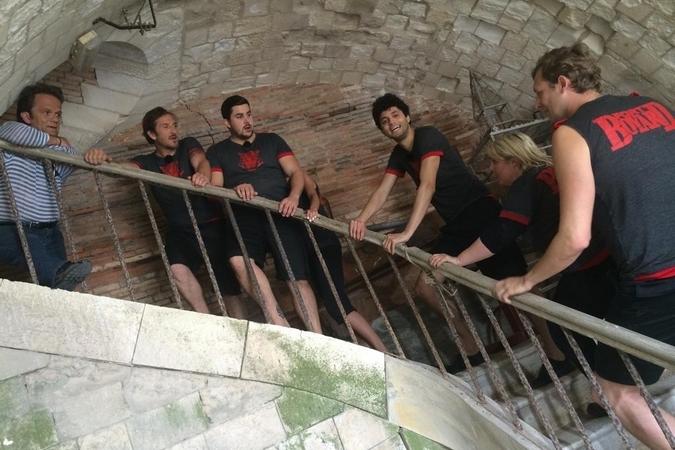 Fort Boyard 2014 : Valérie DAMIDOT, Philippe AURIEL, Amaury LEVEAUX, Alexandra ROSENFELD, Tony SAINT-LAURENT, Artus (16/08/2014)