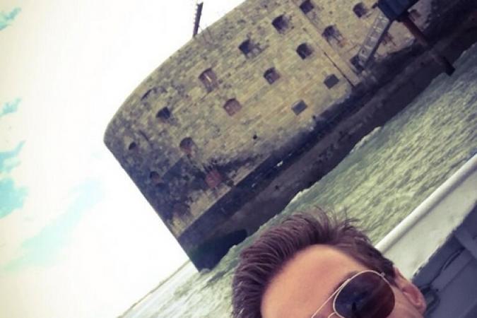 Fort Boyard 2014 : David LANTIN devant le fort (28/05/2014 - D. Lantin)