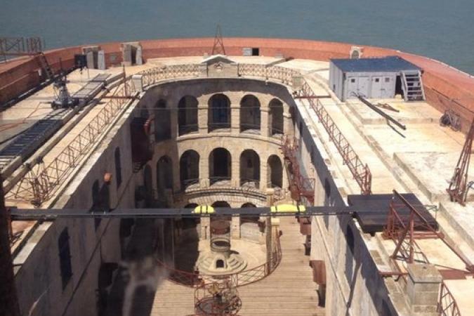 Fort Boyard 2015 : Vue générale de la cour intérieure (18/05/2015)