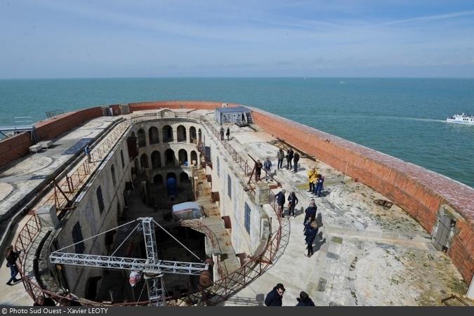 Fort Boyard 2016 - Vue aérienne de la cour intérieure (22/04/2016)