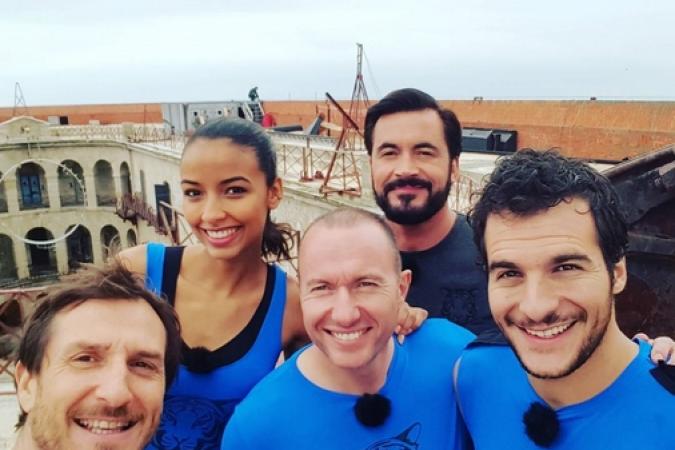 Fort Boyard 2016 - Une partie de l'équipe 1 avec Olivier Minne (01/06/2016)