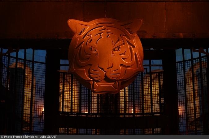 Fort Boyard 2019 - La tête de tigre au-dessus de la porte de la Salle du Trésor