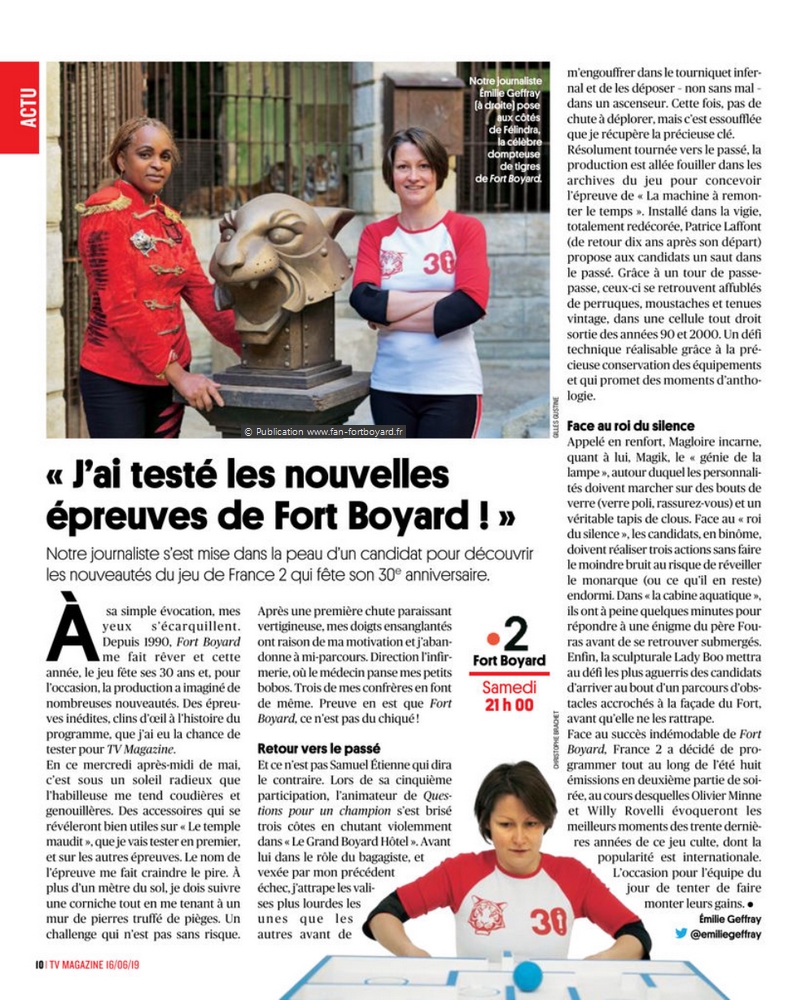 Revue de presse : Articles et reportages qui parlent de Fort Boyard 2019 Fort-boyard-2019-presse-tvmag-01