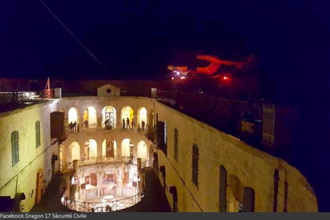 Fort Boyard 2019 - Intervention de l'hélicoptère Dragon 17 de la Sécurité Civile (nuit du 9 au 10 mai 2019)