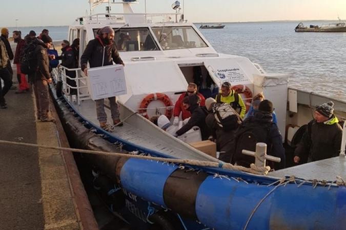 Fort Boyard 2019 - Le bateau de la production à Fouras (05/04/2019)