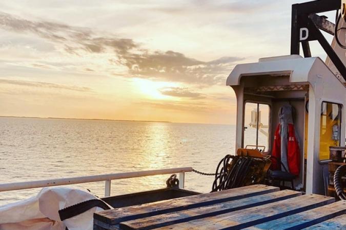 Fort Boyard 2019 - Fin de la journée de tournage, avec coucher de soleil depuis la plate-forme extérieure (07/05/2019)