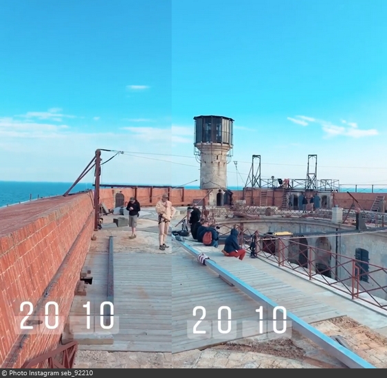 Fort Boyard 2019 - Vue (recomposée) des tournages sur la terrasse pour les aventures (21/05/2019)