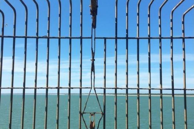 Fort Boyard 2020 - La cage des Pierres extérieures vue de la fenêtre 221 (09/07/2020)