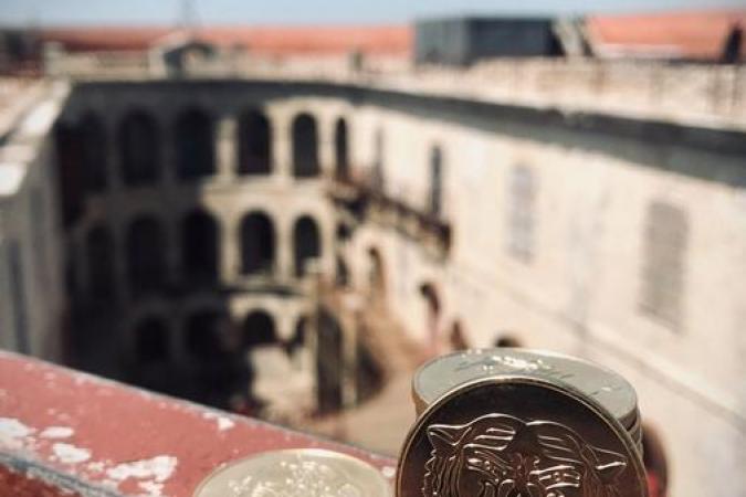 Fort Boyard 2020 - Le Boyard de collection devant le cour intérieure (05/09/2020)