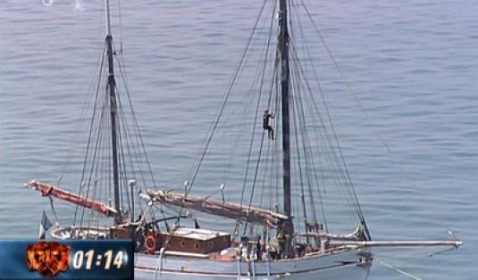 Fort Boyard - Tyrolienne version bateau (1991-1993 / 1996-2005 / Nocturnes 2012)